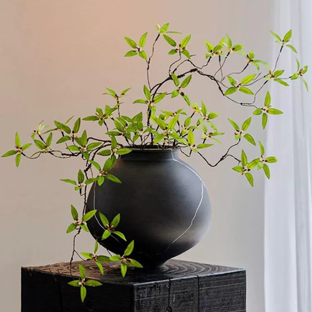 Artificial Plants,4Pcs 43.3″ Green Faux Branches for Vase,Faux Greenery Stems Va
