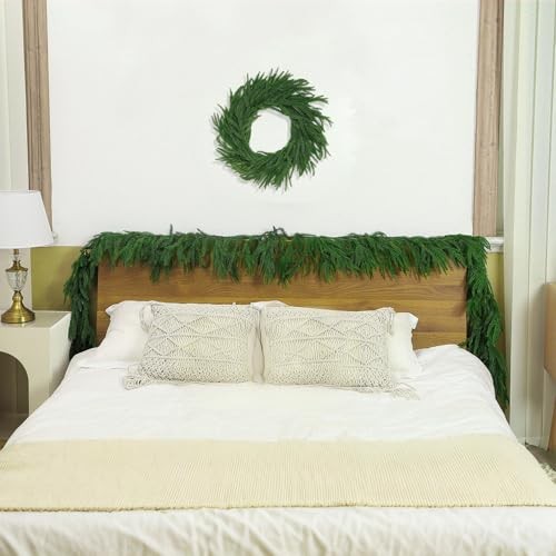 4 Pcs 6 Ft Artificial Norfolk Pine Garland, Real Touch Dense Faux 6FT-4PCS