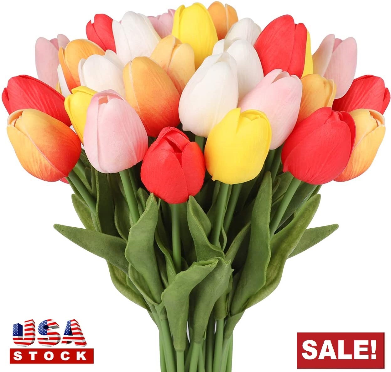 10PCS Artificial Lifelike Tulip Flowers Bouquet for Wedding Party Home Decor USA