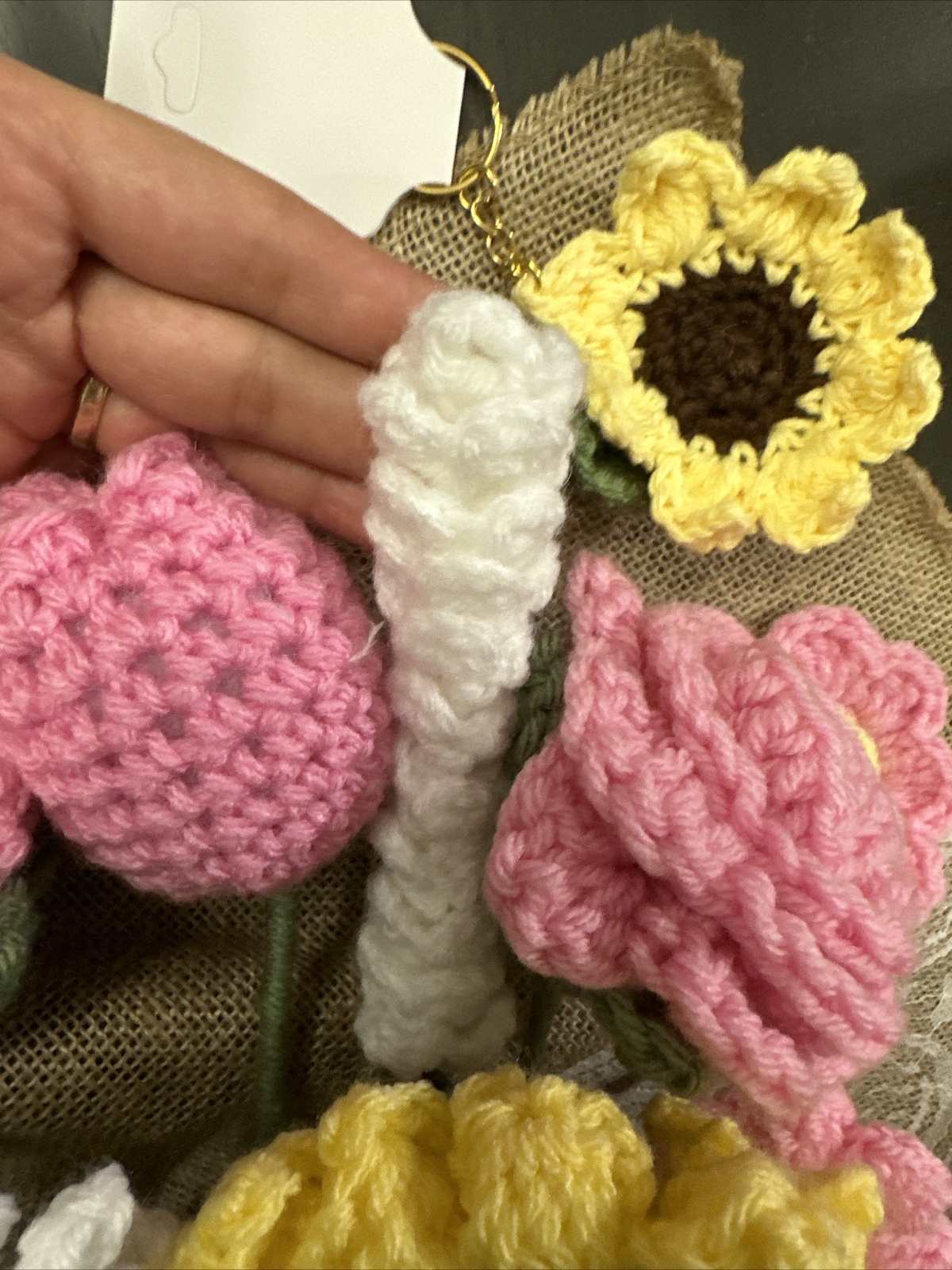 BEAUTIFUL Handmade Knitted Bouquet Crochet Flowers Sunflower, Daisy & Rose New