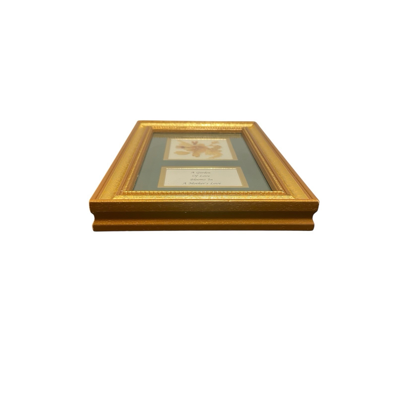 Pressed Flower Framed Poetry Mother’s Day New Mom Gift Love Gold Tone Frame VTG