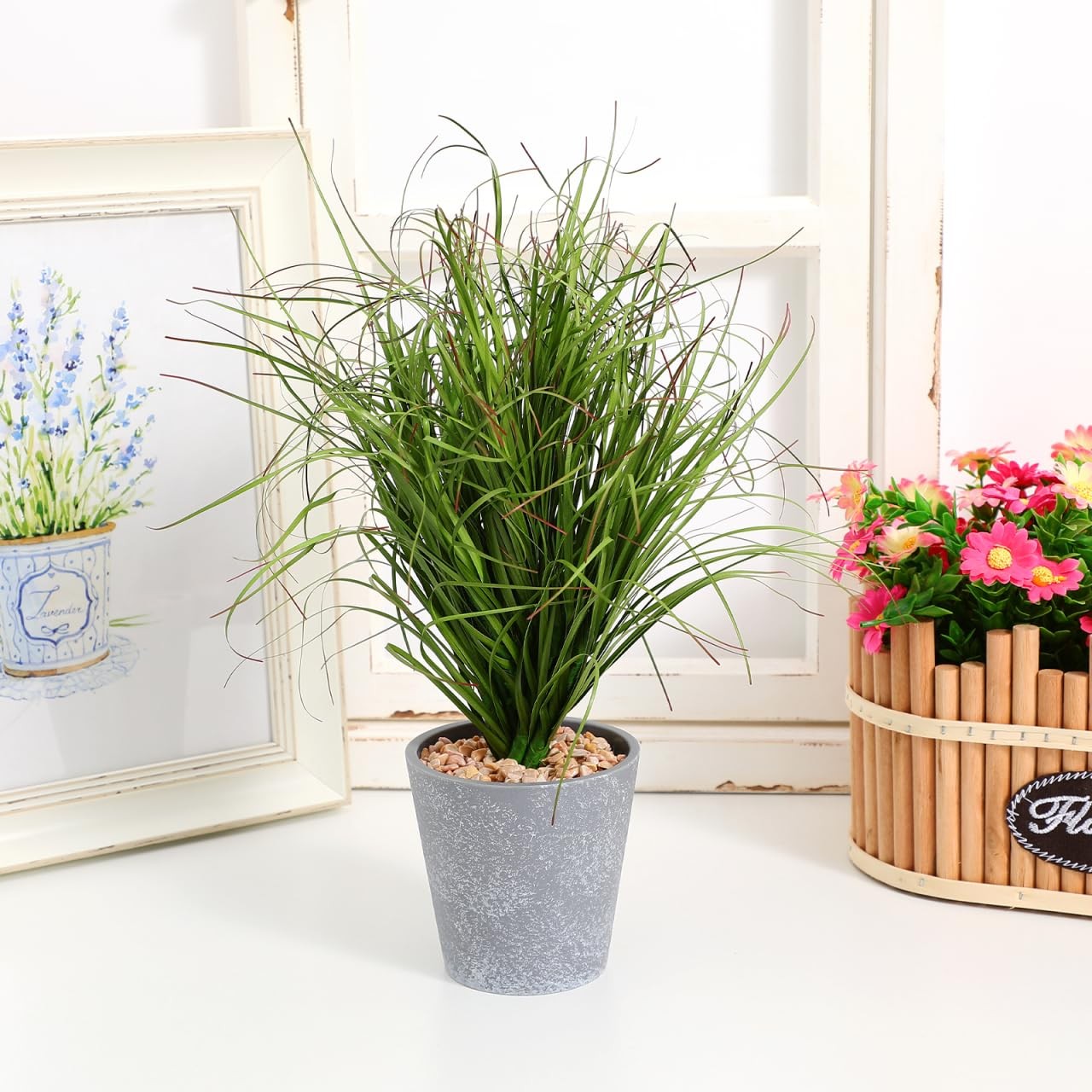 Artificial Cattails and Grass 12-Piece Fake Grass Decor 11.81 Inch Simulation…