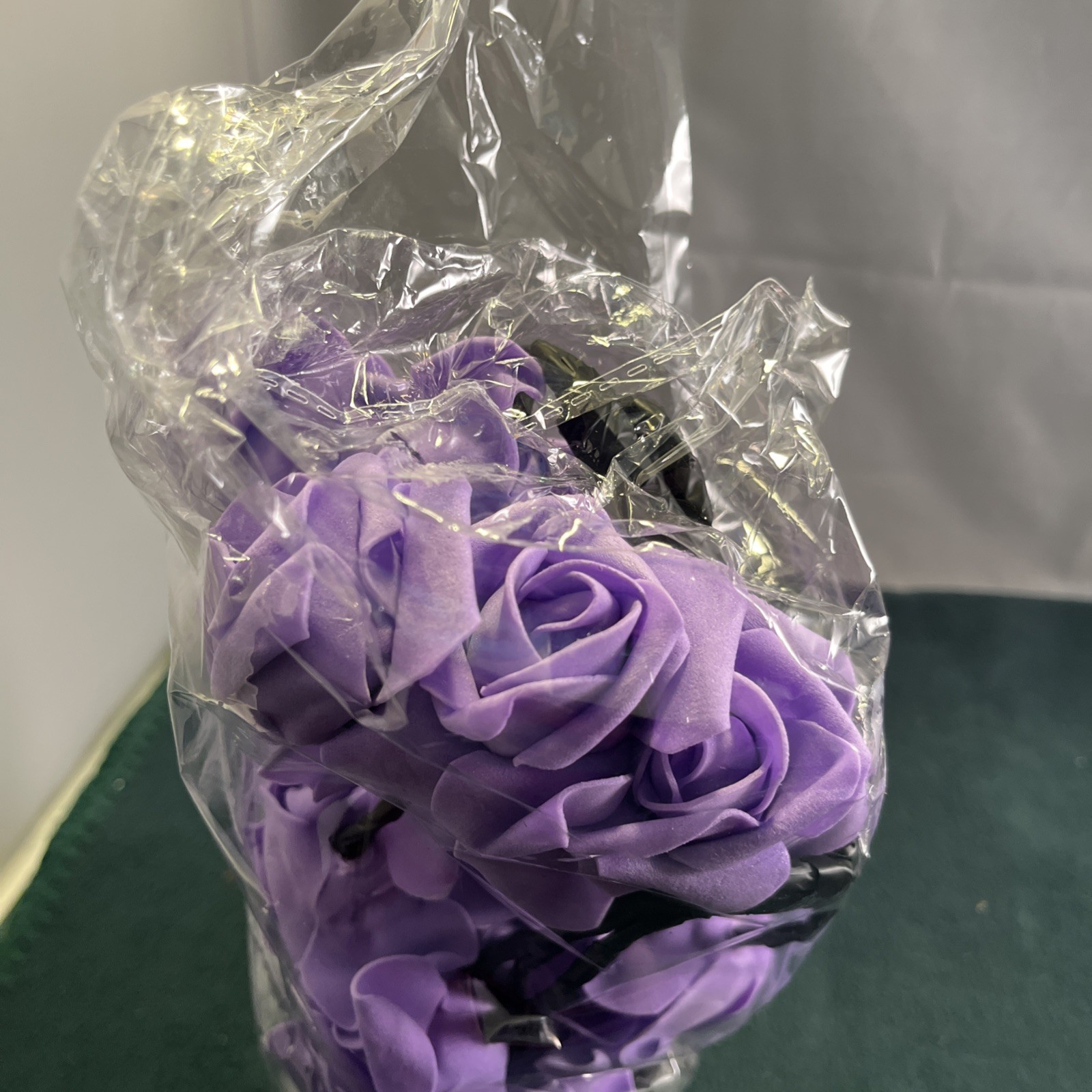 New LED Purple Rose Flower Table Lamp USB Fairy Light Tree 11″ not spread out