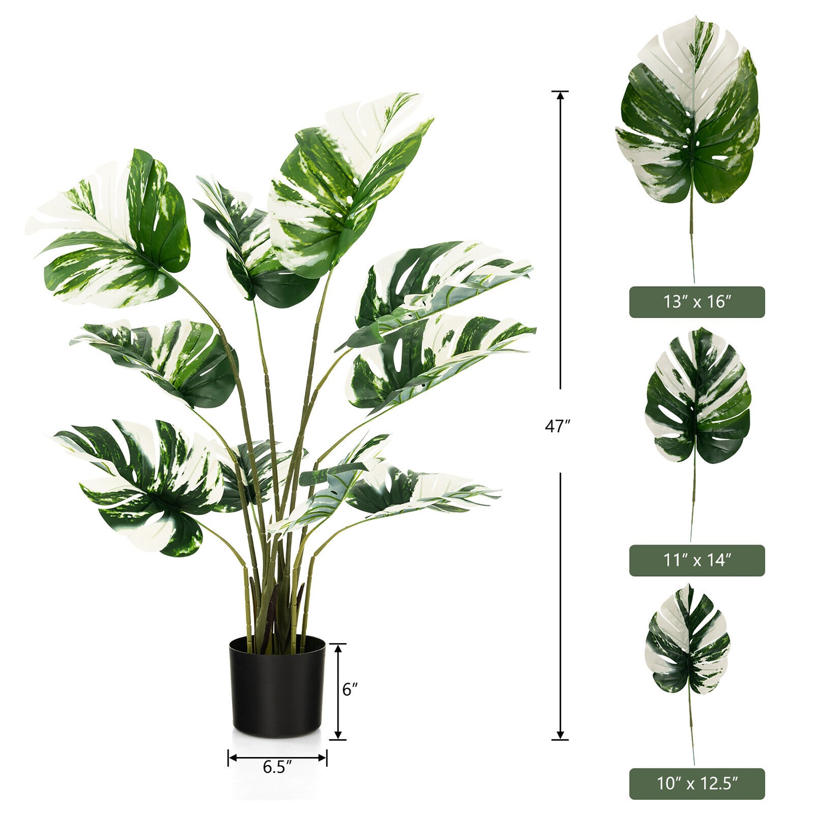 4FT Artificial Monstera Deliciosa Tree 2-Pack Fake Plant Faux Tree for Decor