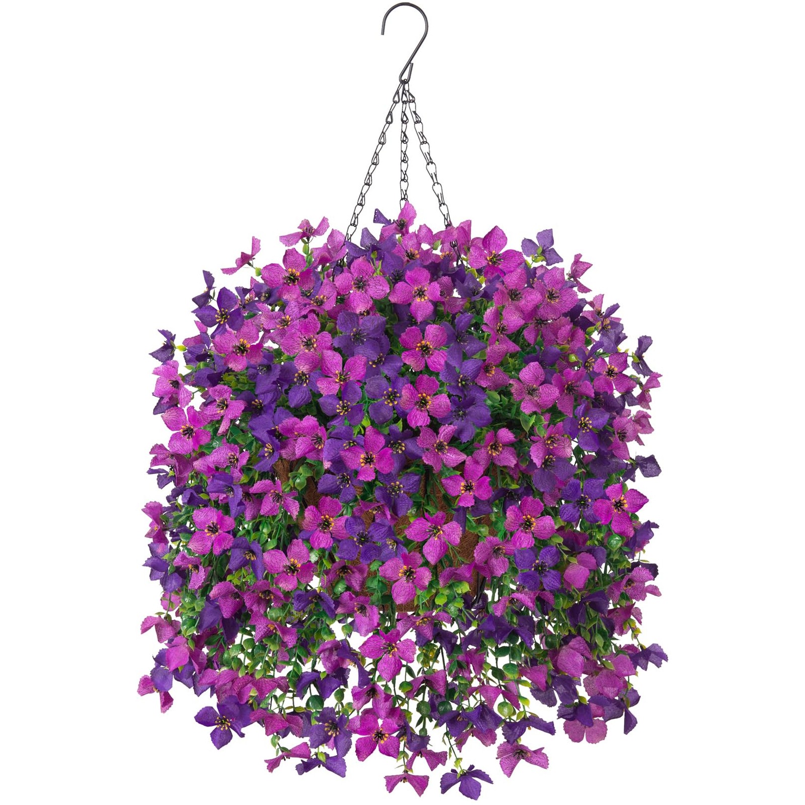 INXUGAO Artificial Hanging Flowers Plants with Basket for Outdoors, Realistic…