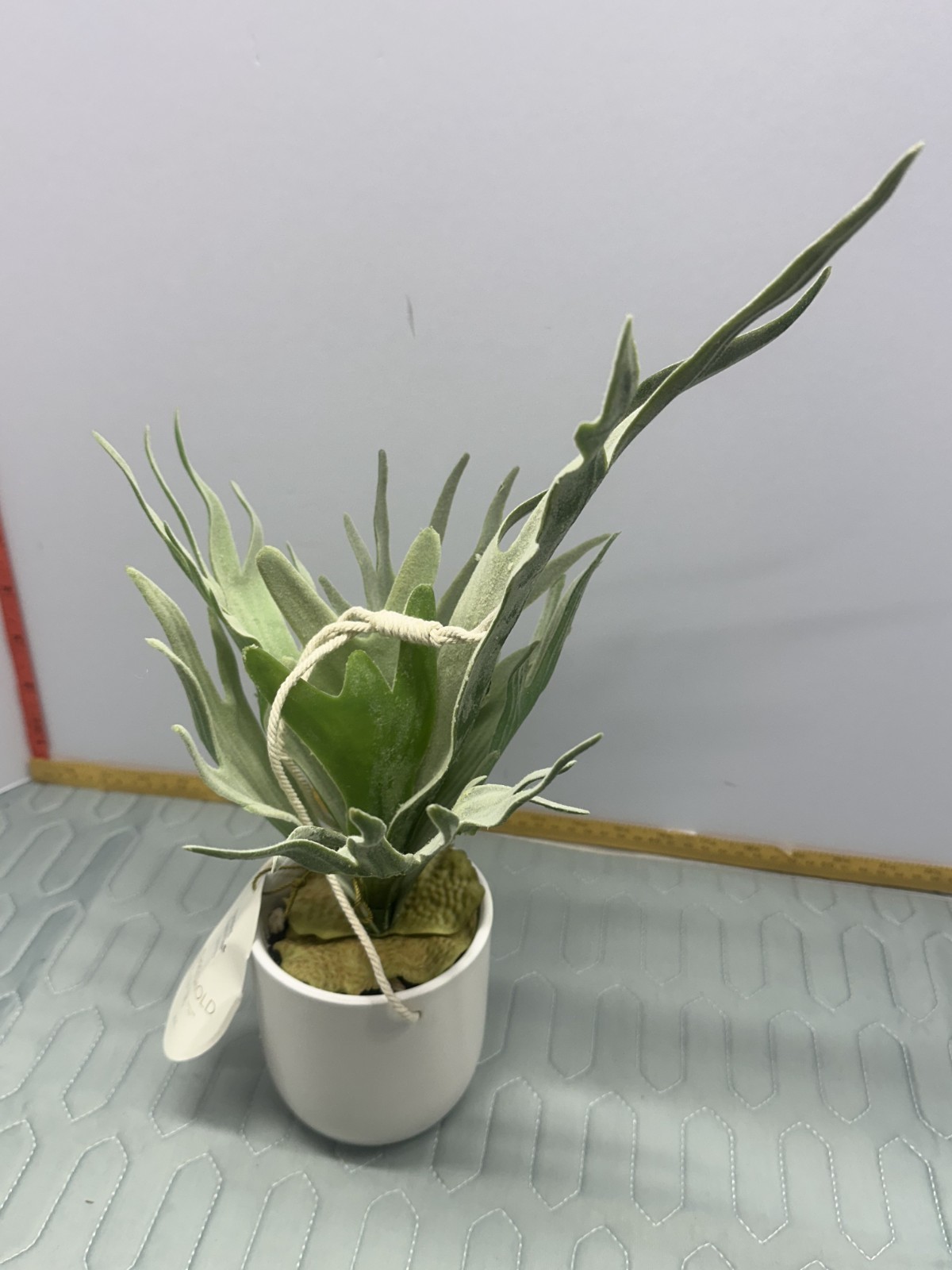 Threshold Hanging Faux Staghorn Fern in White Pot – 12″ – Indoor Decor – New