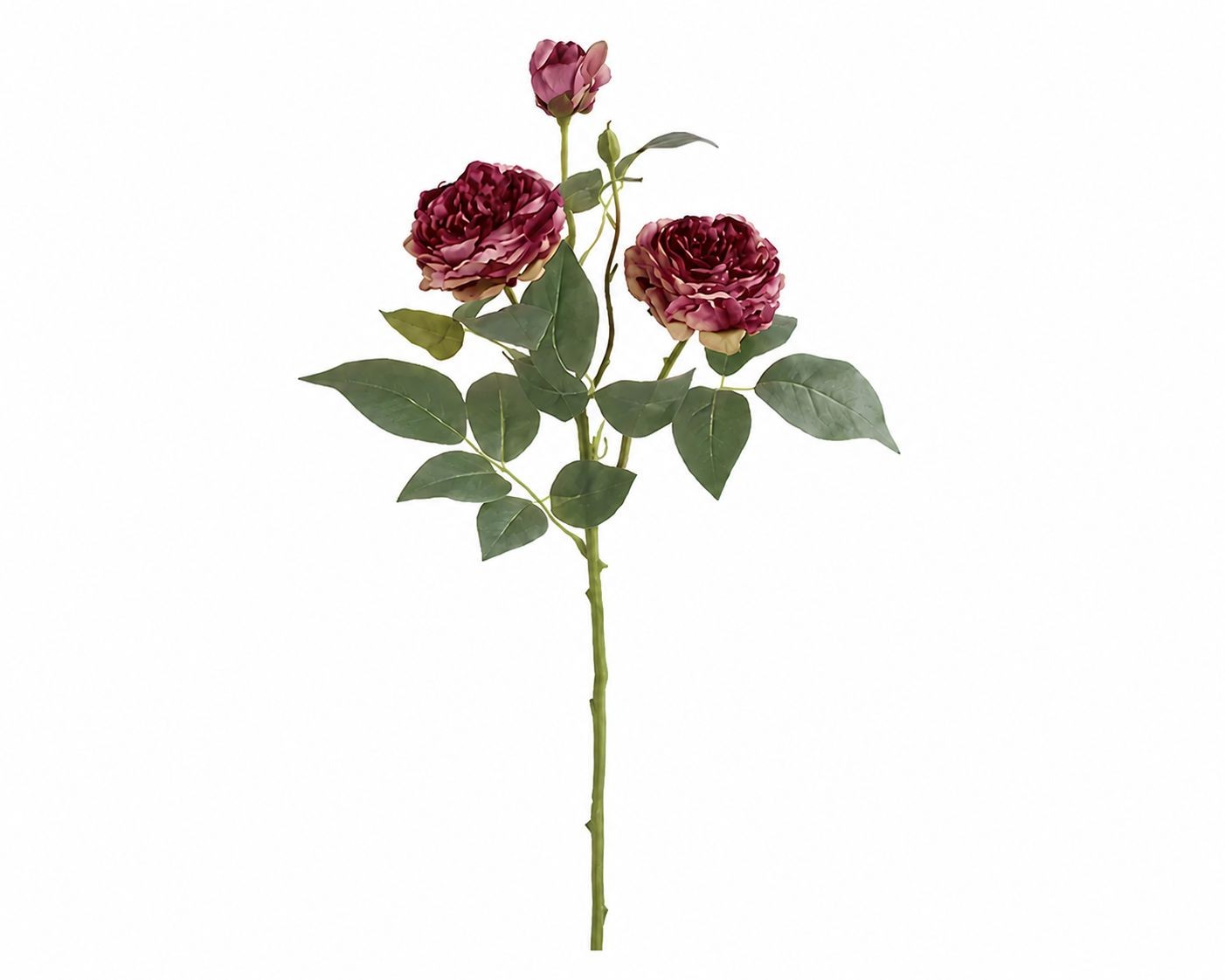 Dusty Mauve Rose Stem Faux Rose Spray Artificial Garden Rose Stem Vintage Mauve