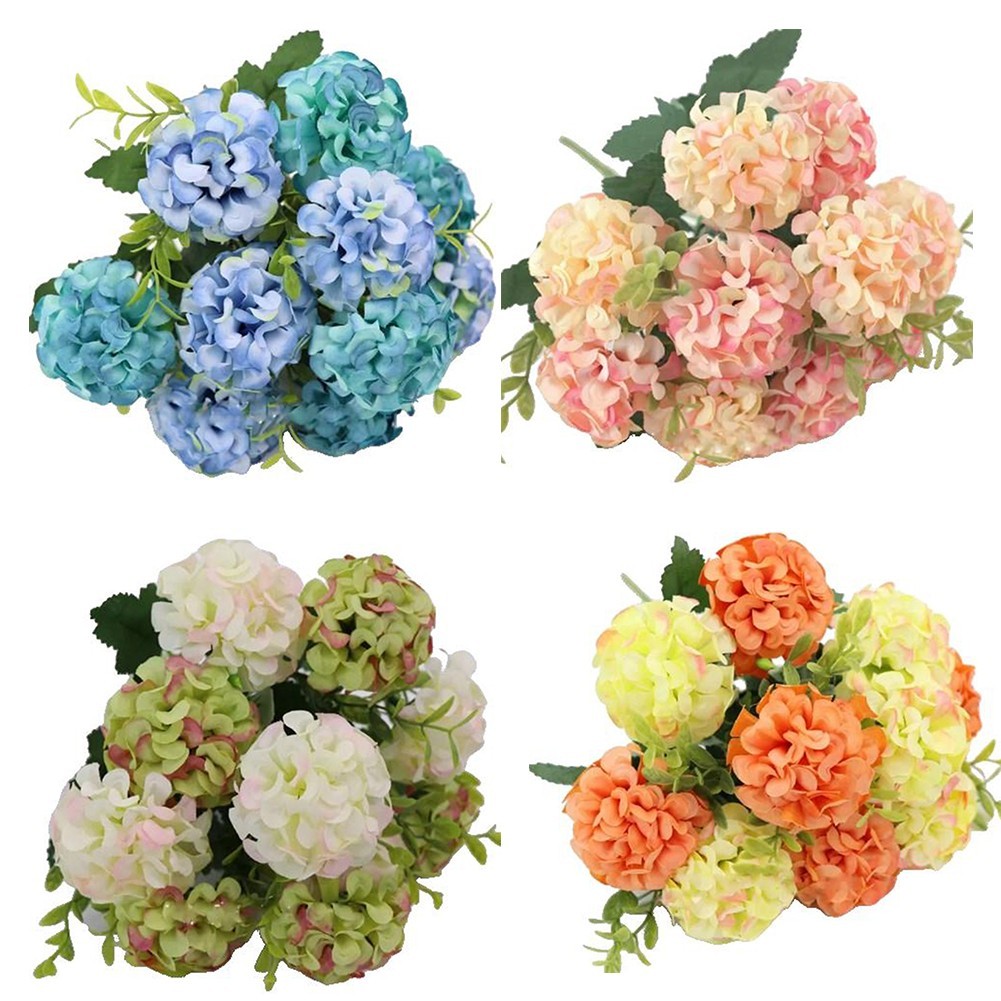 Lifelike White Hydrangea Artificial Flower Bouquet Perfect for Weddings