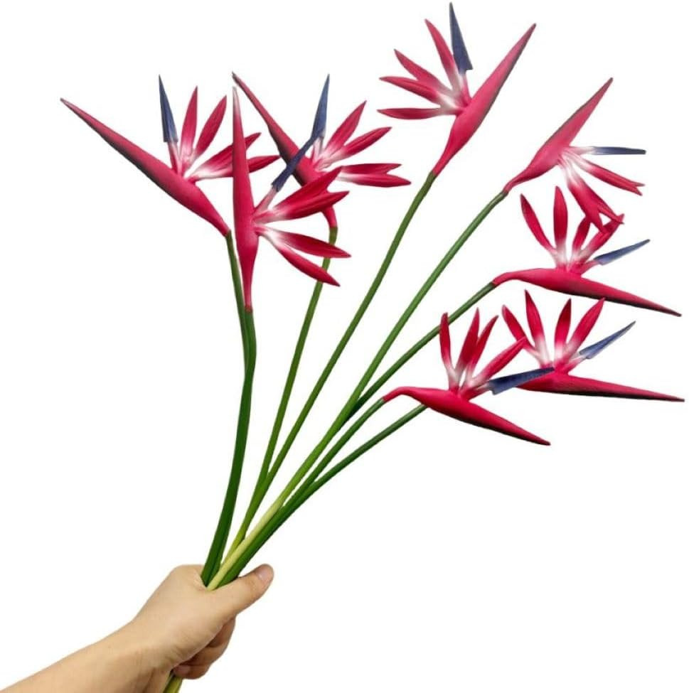 8 Pack Artificial Flowers Bird of Paradise, Green | 21-1/2 Inch, Plant