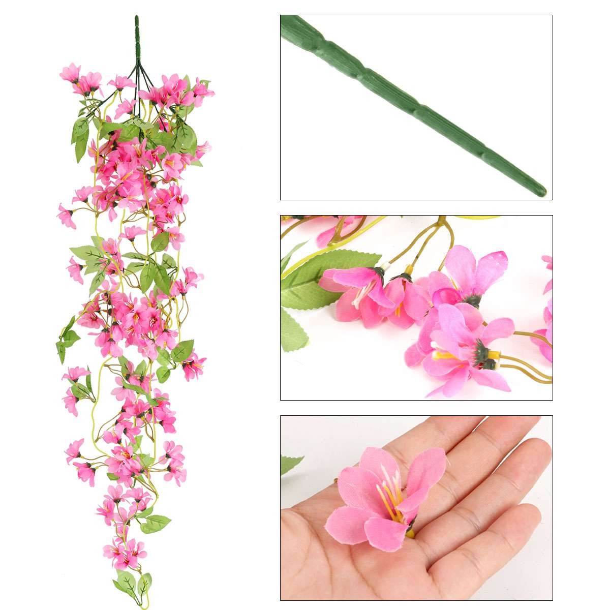 Artificial Fake Flowers Vine Garland Hanging Plants Home Wedding Xmas Wall Decor