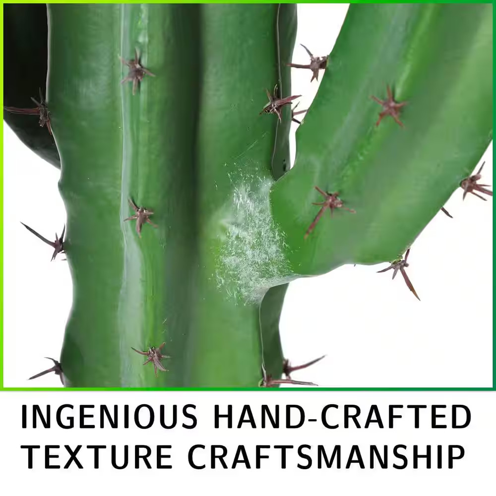 9 In. 36 In. Green Indoor/Outdoor Artificial Plant Cactus Faux Succulent for Hom