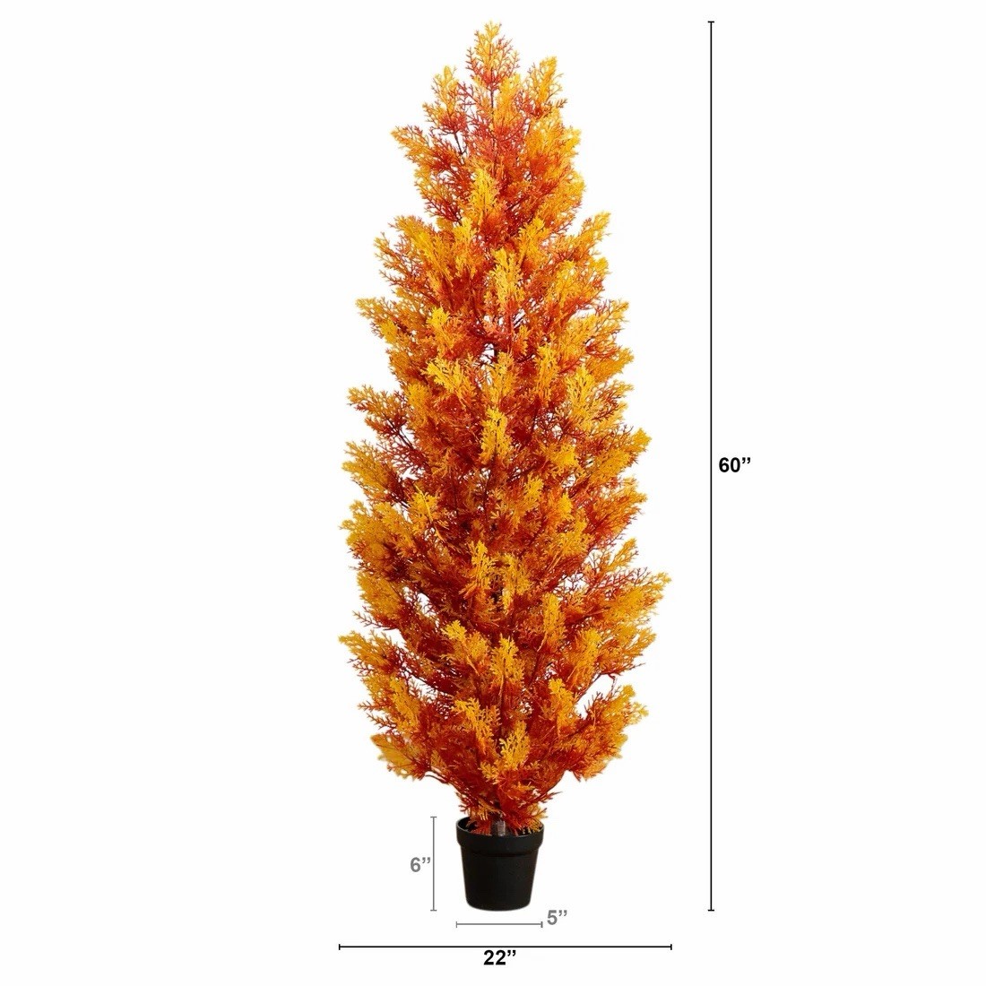 60in UV Artificial Fall Cedar Tree Seasonal Indoor/Outdoor