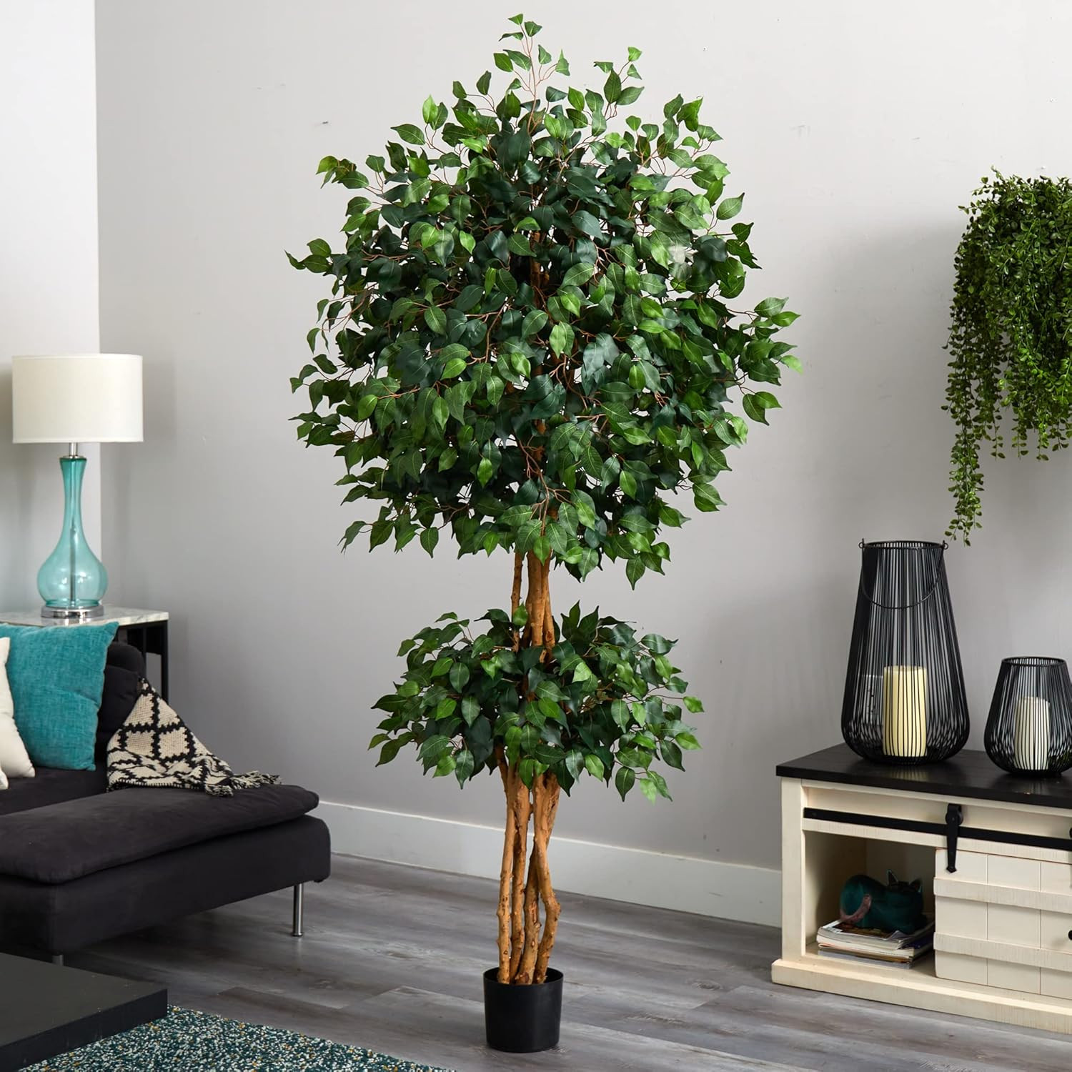 6-Foot Double Ball Ficus Silk Tree – Lush Green Decor