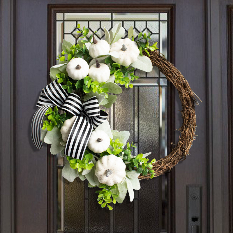 Christmas Party Fireplace Decor Wreath, Fall Front Door Wreath, Festival Wreath