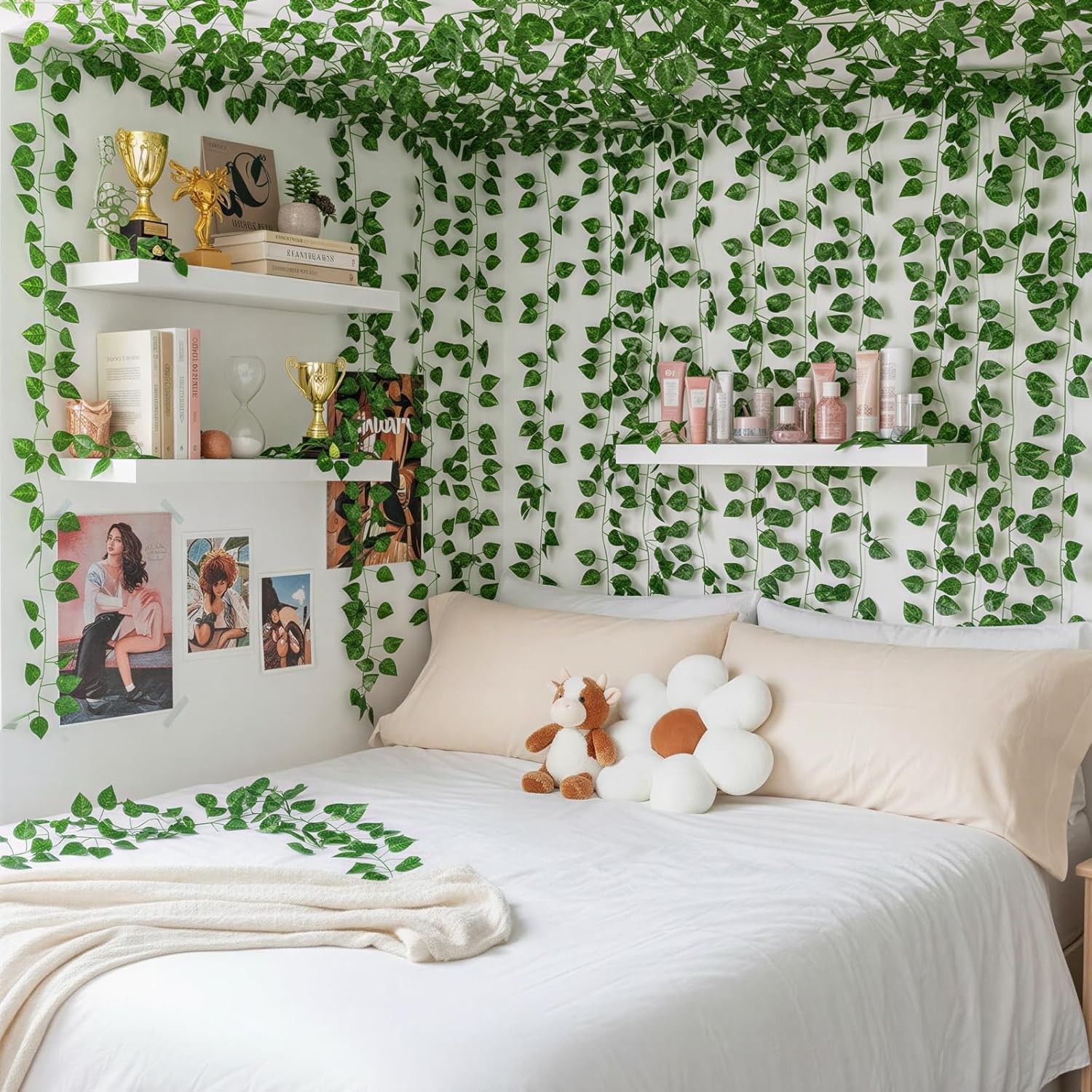 Fake Vines for Room Decor 24 Pack 168ft Artificial Ivy Greenery Garland for B…