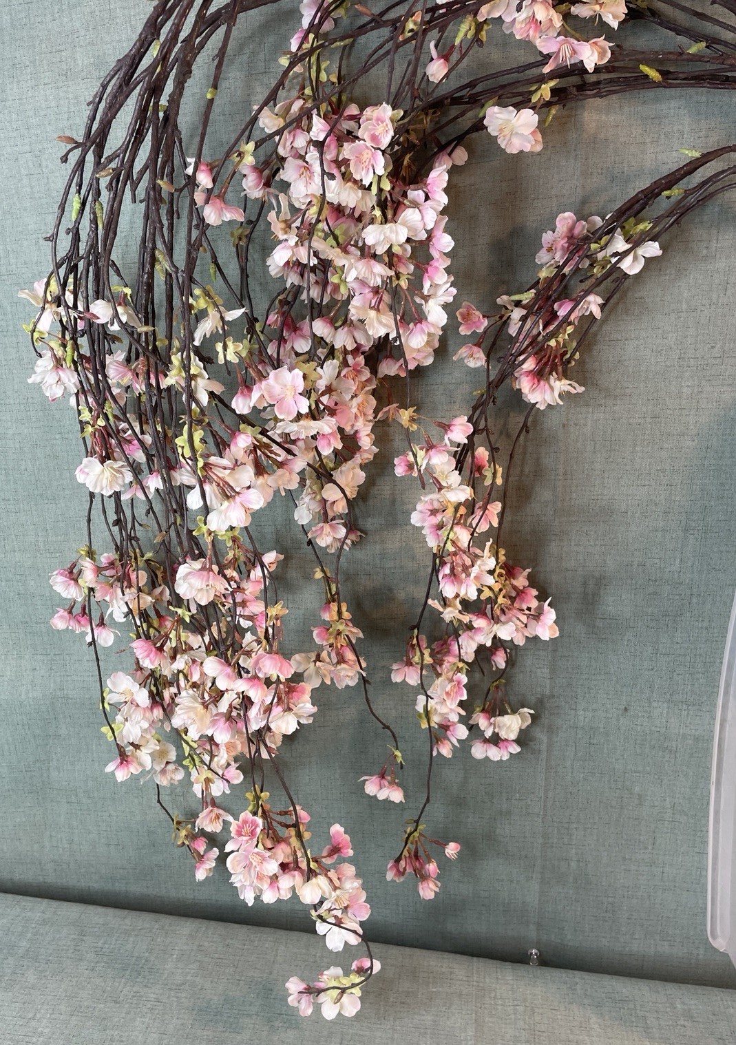 Faux Weeping Cherry Blossom Branch Weeping Pink Artificial Flower – 7 Branches