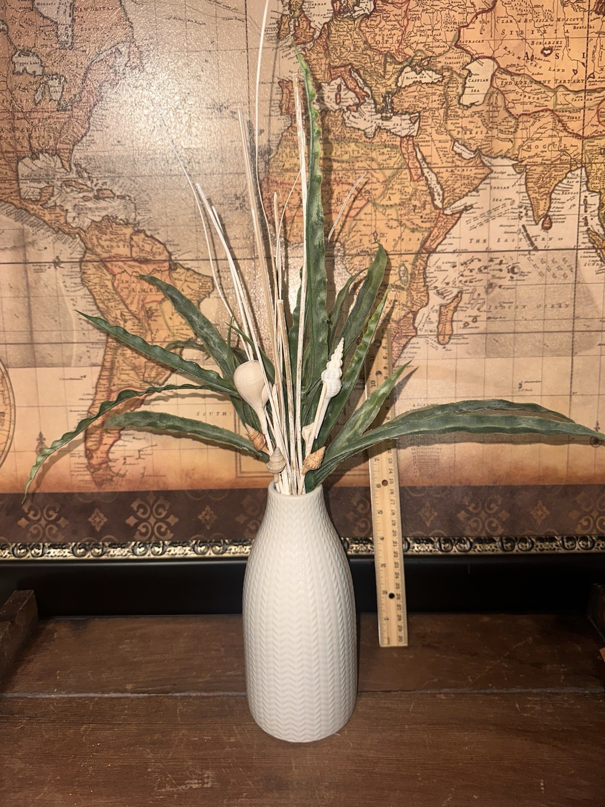 Handmade Coastal Shell Vase Art