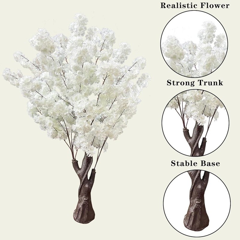 Artificial Cherry Blossom Tree Faux Flower Decoration Home Wedding Events New