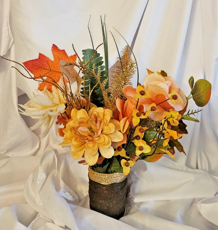 Fall/autumn artificial flower arrangement A4