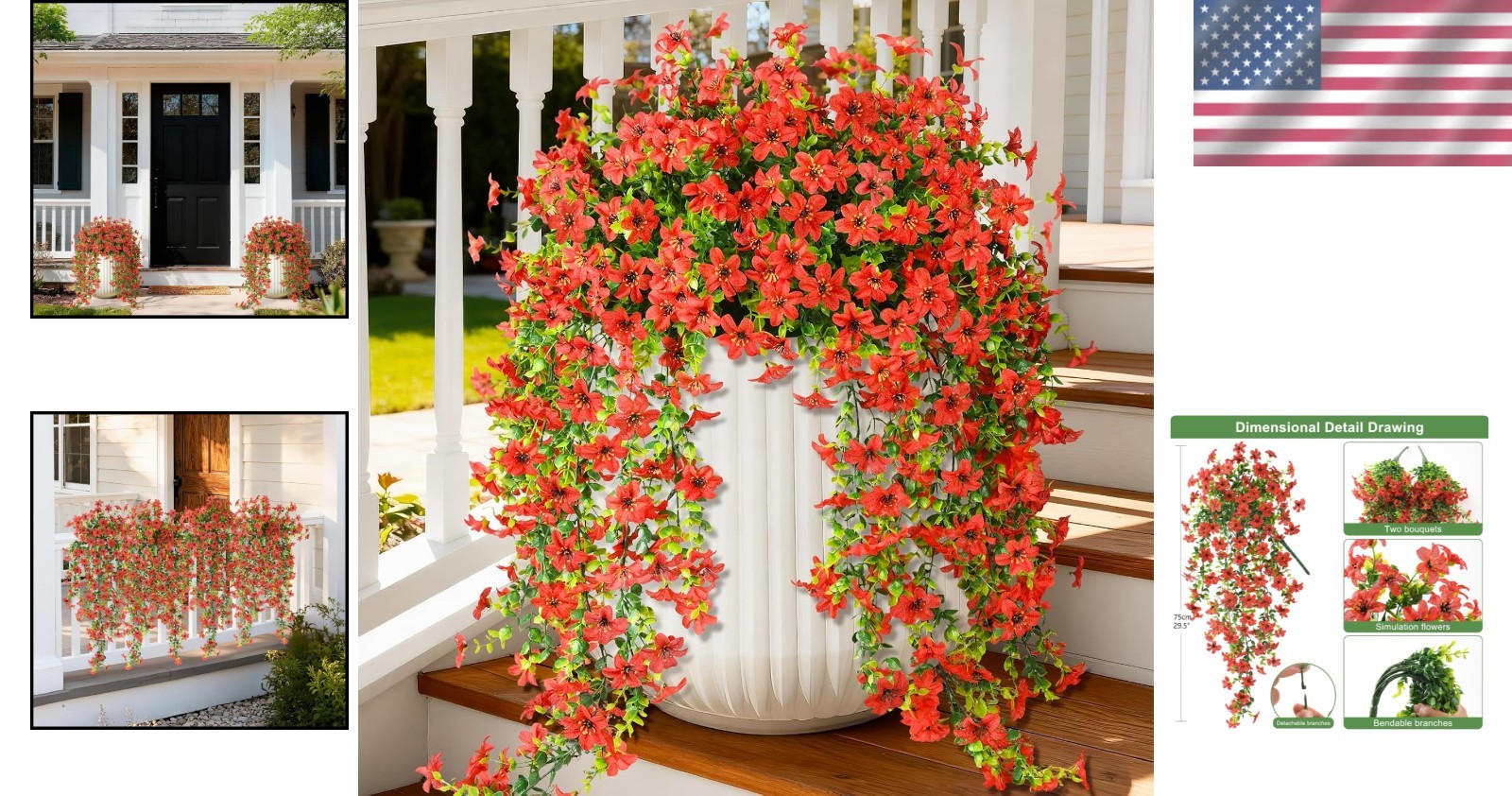 Beautiful 2 Bundles of UV Resistant Daisy Flowers for Home Planters & Patios
