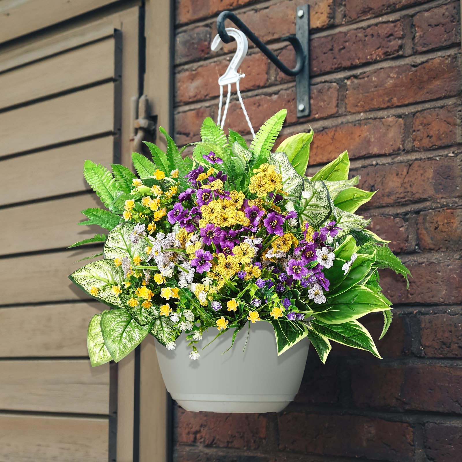 24 Pcs Artificial Flowers for Outdoor Window Box, Artificial Fake Plants Plas…