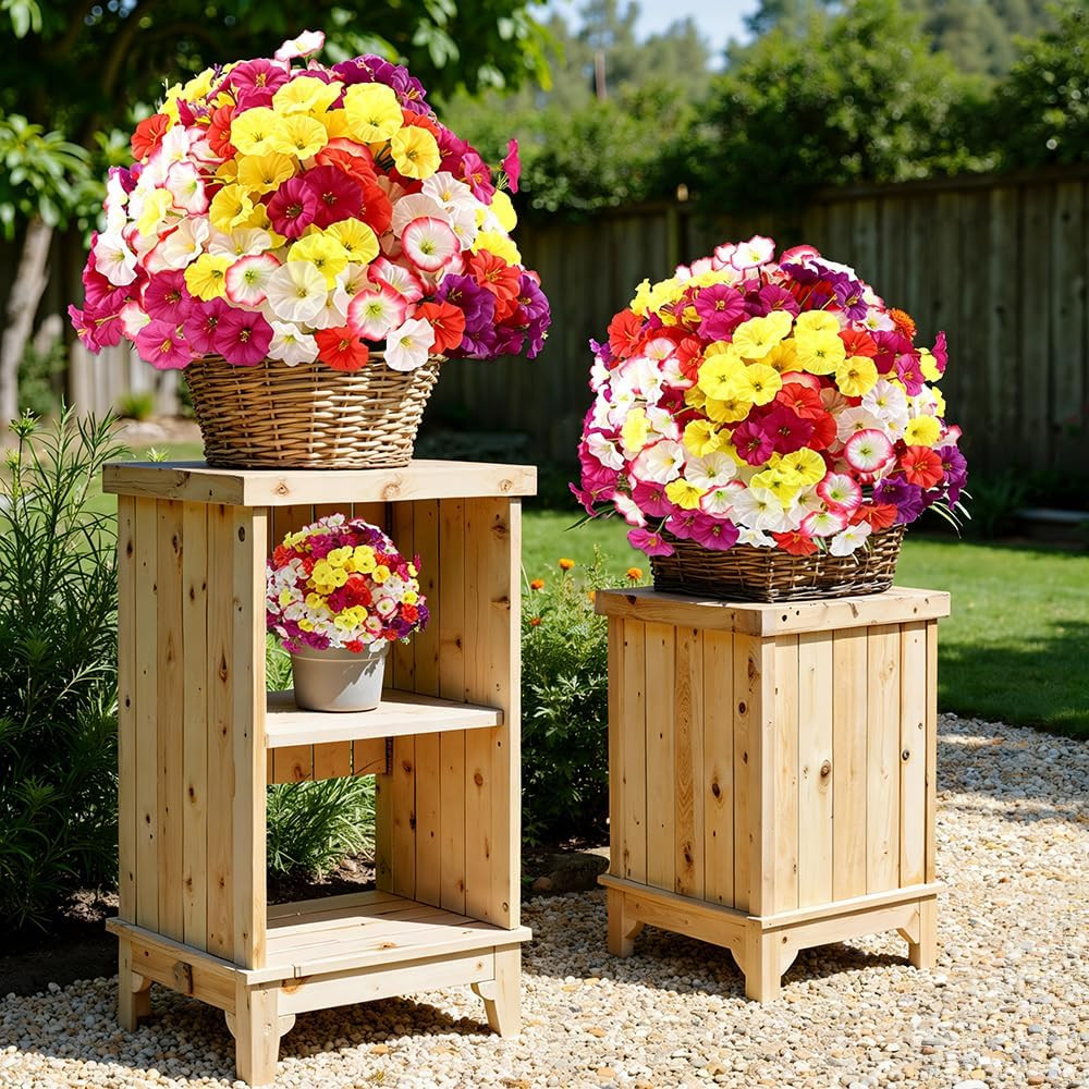 Vibrant UV Resistant Faux Daisy Flowers – 30 Bundles for Outdoor Decor