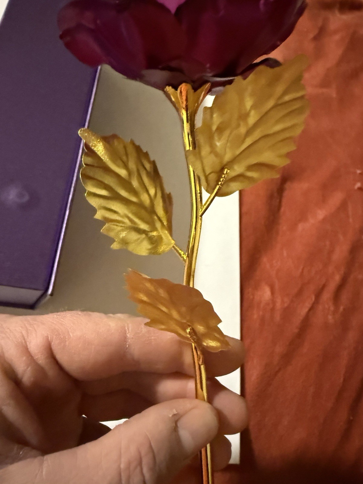 Forever Rose 24K Golden Rose Purple Valentines Day Gift
