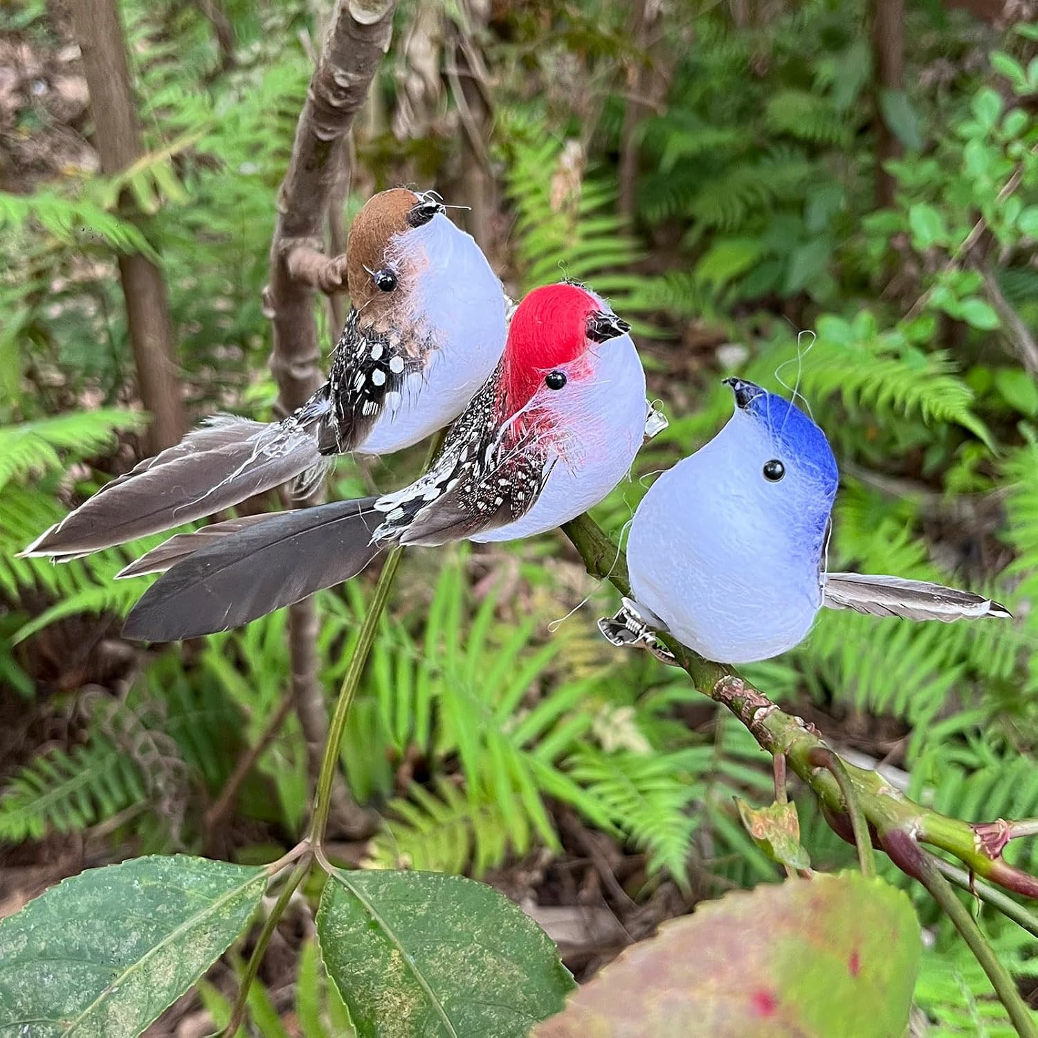 6Pcs Artificial Spring Birds Clip on Colorful Bird for Crafts Tree