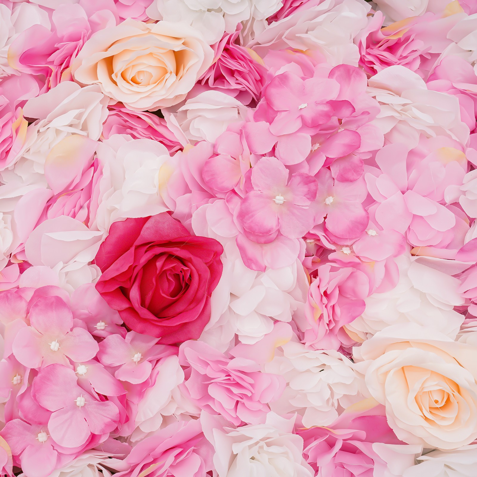 50*50*12cm Artificial Flower Wall Panel Flower Wall Mat Silk Rose Flower Panel