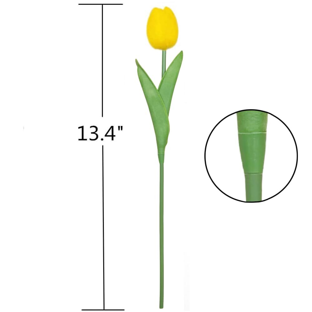 Artificial Tulips 10pcs Yellow Real Touch PU Flower Arrangement Bouquet Party