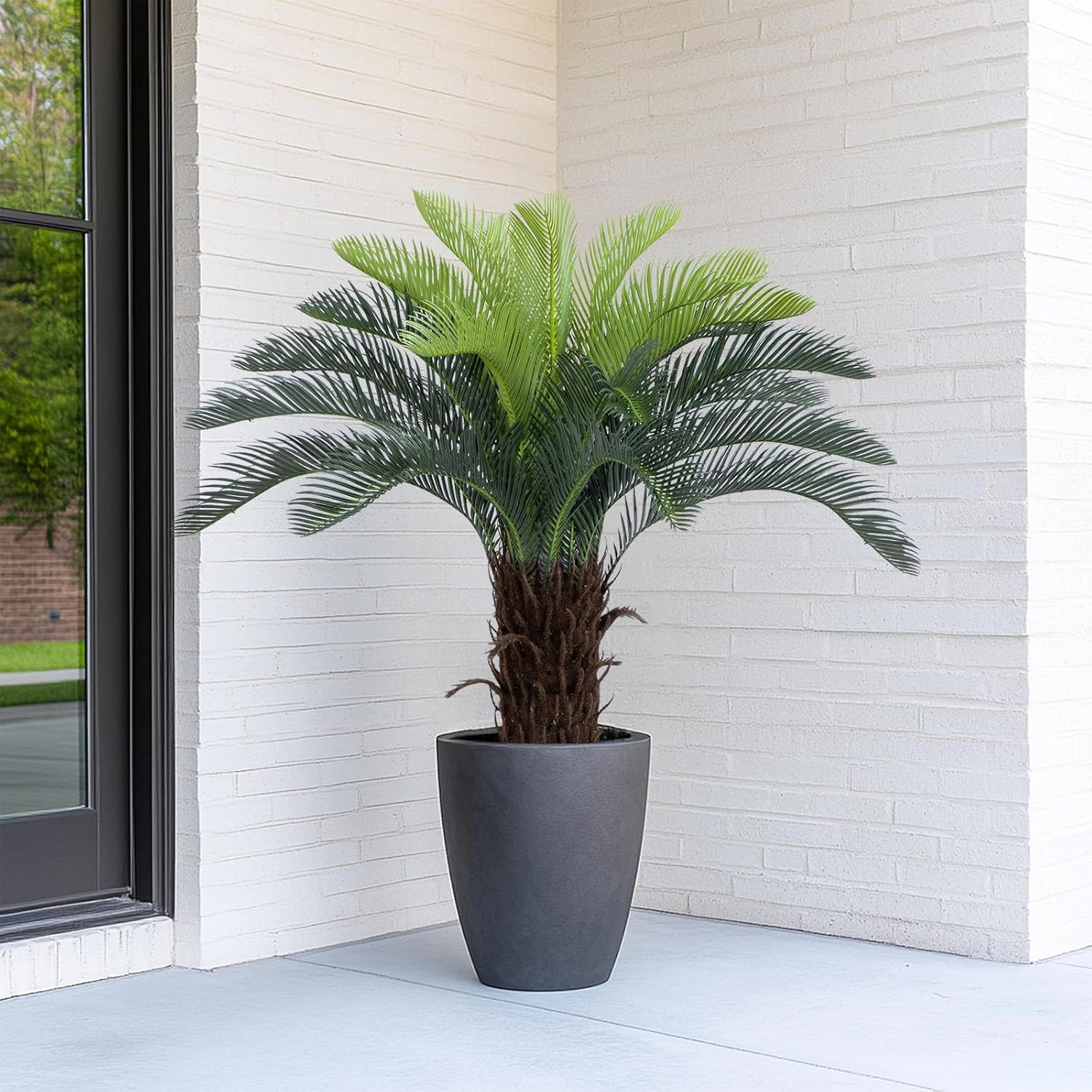 Lifelike 3Ft UV Resistant Faux Sago Palm Tree for Home & Patio Decor