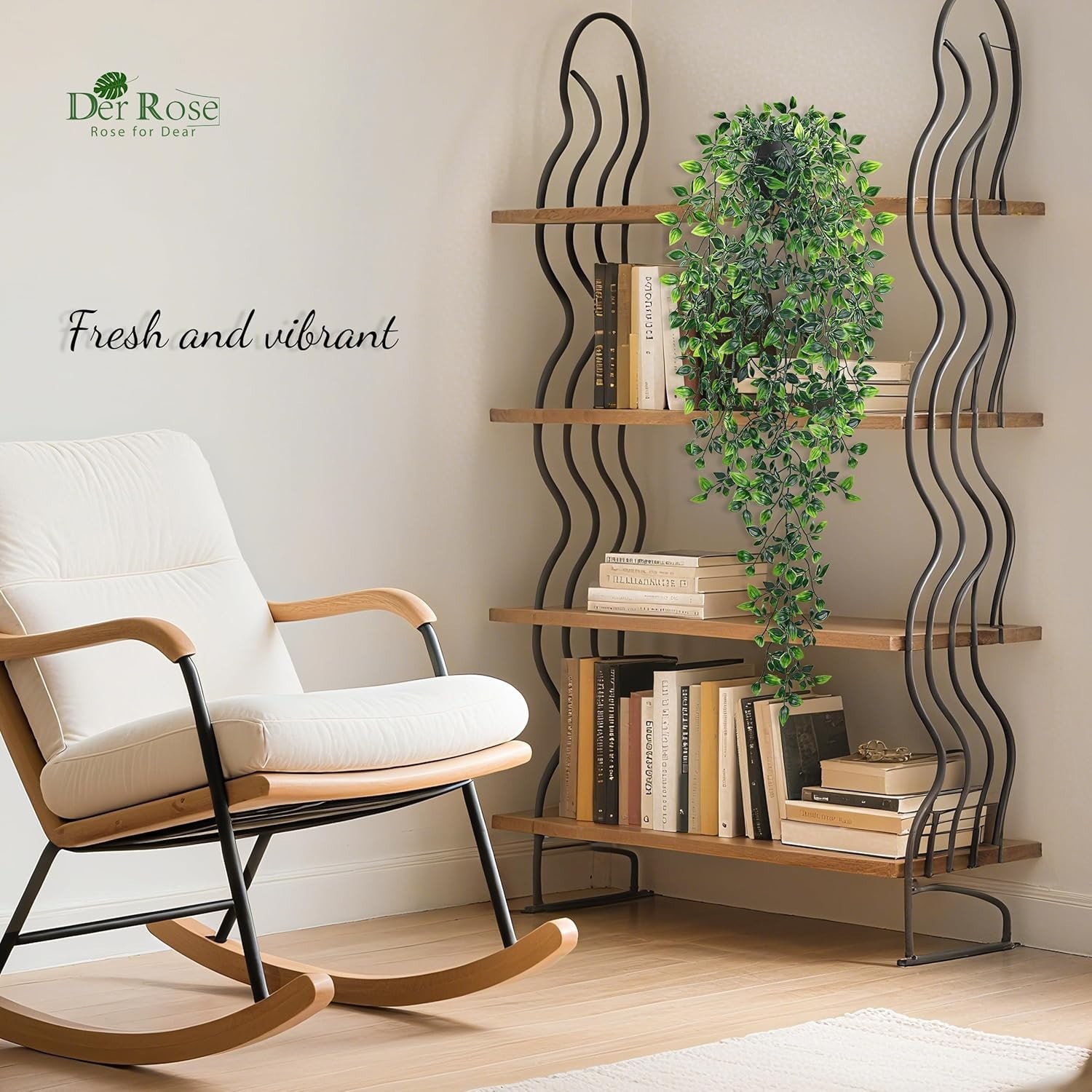 34” Fake Hanging Plants Artificial Potted Mandala Vine Plants Indoor and Out…