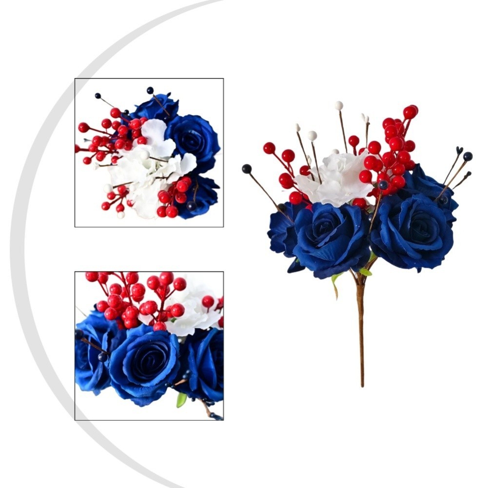 35cm Patriotic Berry Stems for American Holiday Decor and Weddings