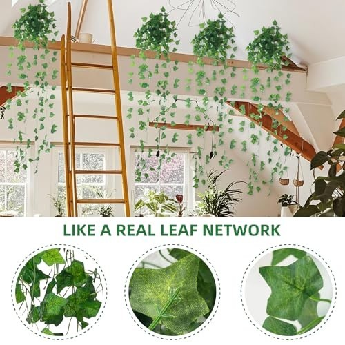 12 Pack Artificial Ivy Garland, 84 Ft Fake Vines Hanging Plants for Room Decor,