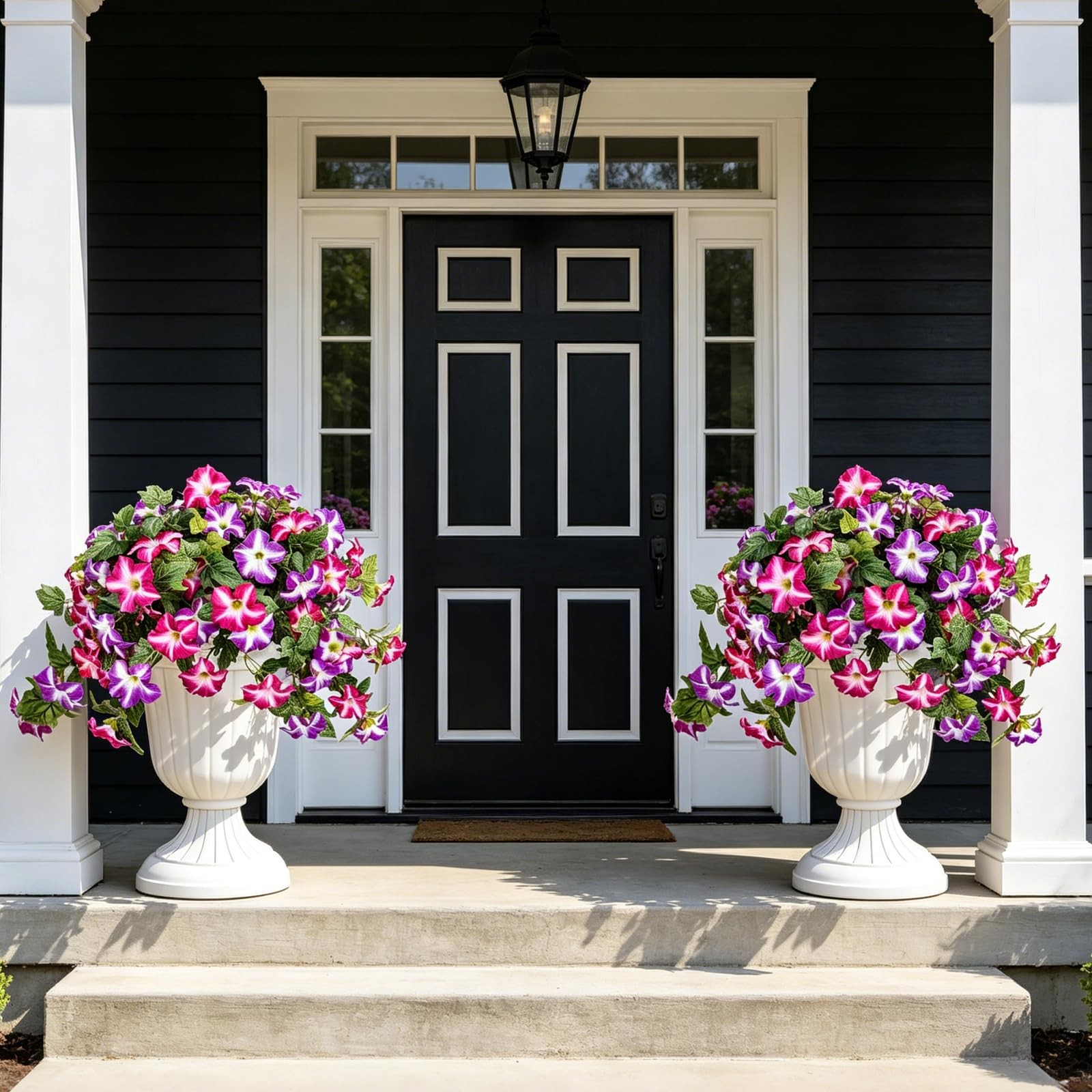 2 Pcs Artificial Handing Petunia Flowers for Outdoors, Artificial Fake Flower…