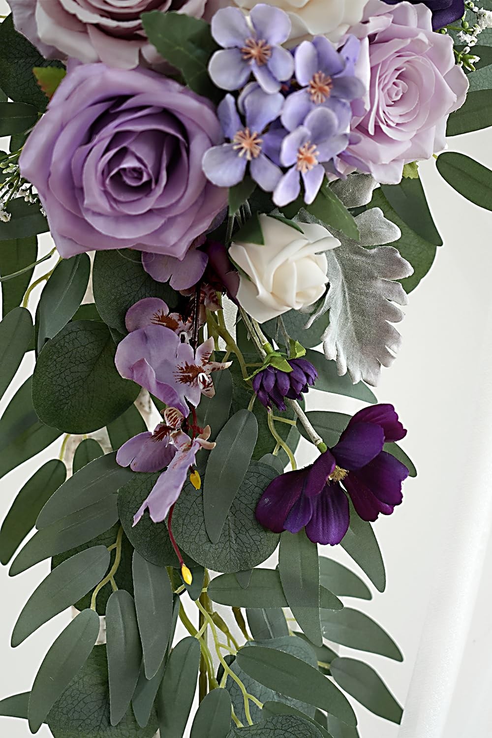 Lilac Artificial Wedding Arch Flowers Kit (Pack of 3) with 26Ft White Shiny A…