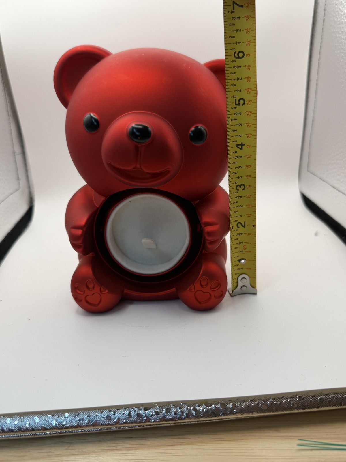 Real Preserved Rose Teddy Bear with Jewelry Compartment
