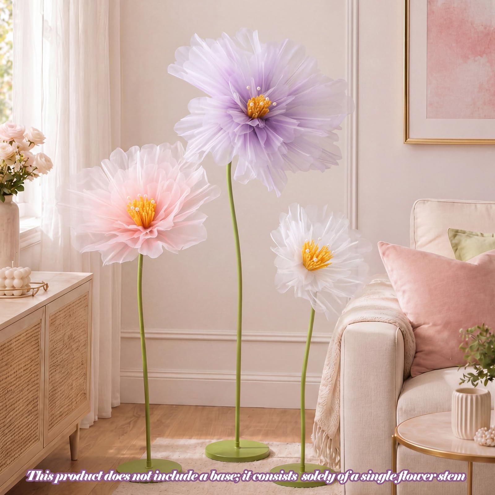 3 Pcs Wedding Giant Flowers Decoration 12, 16, 20 Inch 3D Large Flowers Artif…