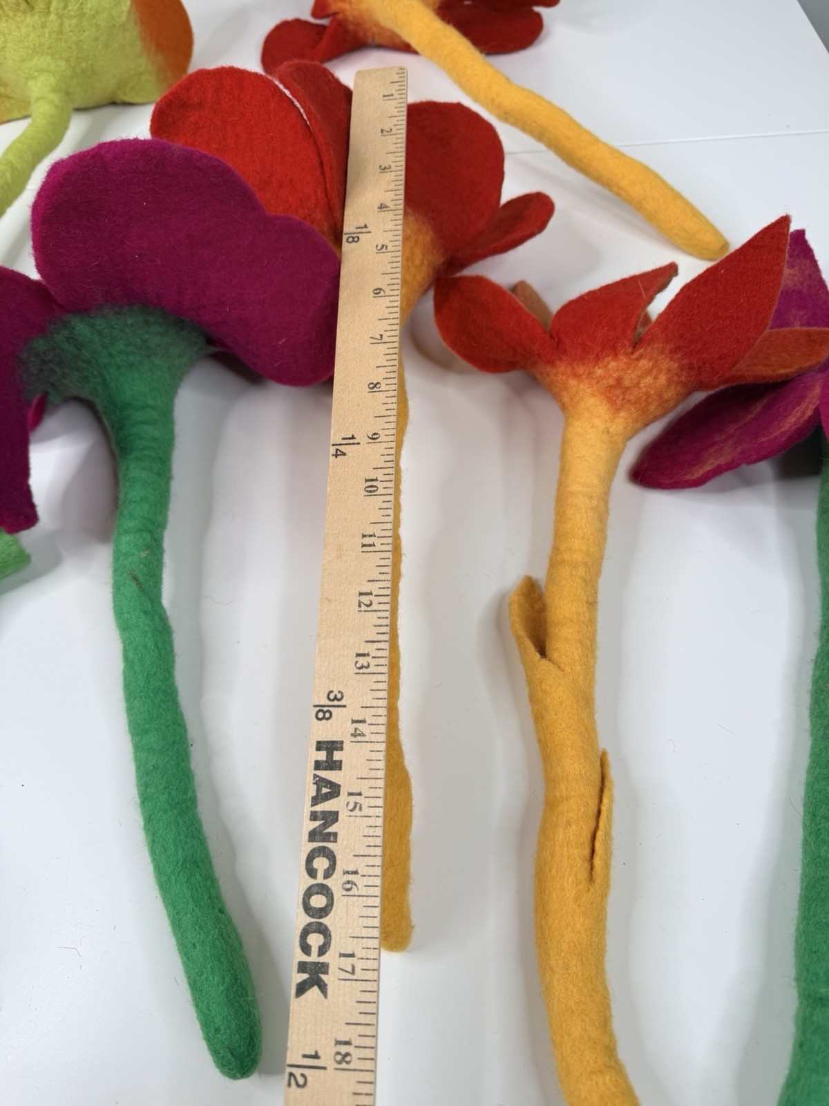 handmade 9 Whimsical Wool Felt Flowers Bouquet Great Gift Idea large colorful