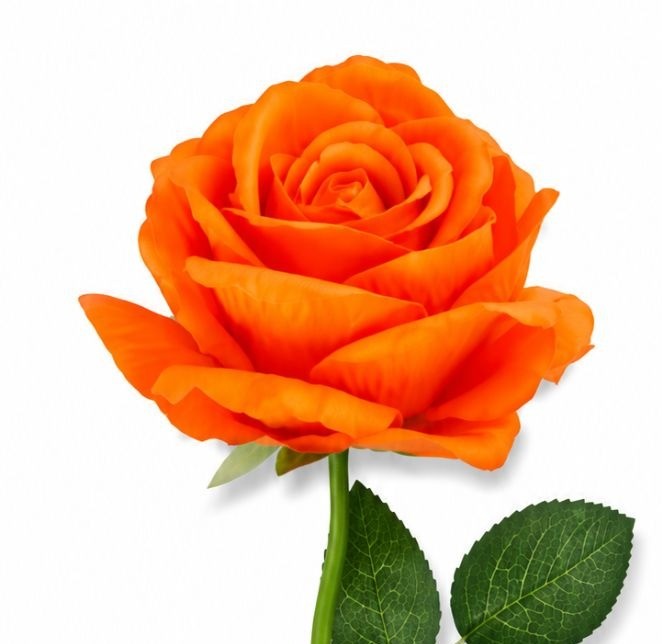 Set of 6 Artificial Orange Roses 20 Inch Faux Rose Stems Fall Floral Arrangement