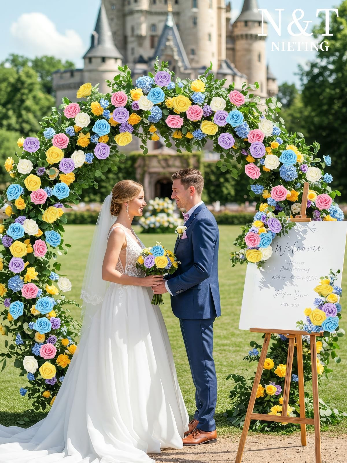 50PCS Artificial Flowers Roses Fake Bouquet Wedding Decor Mixed Colors Series B