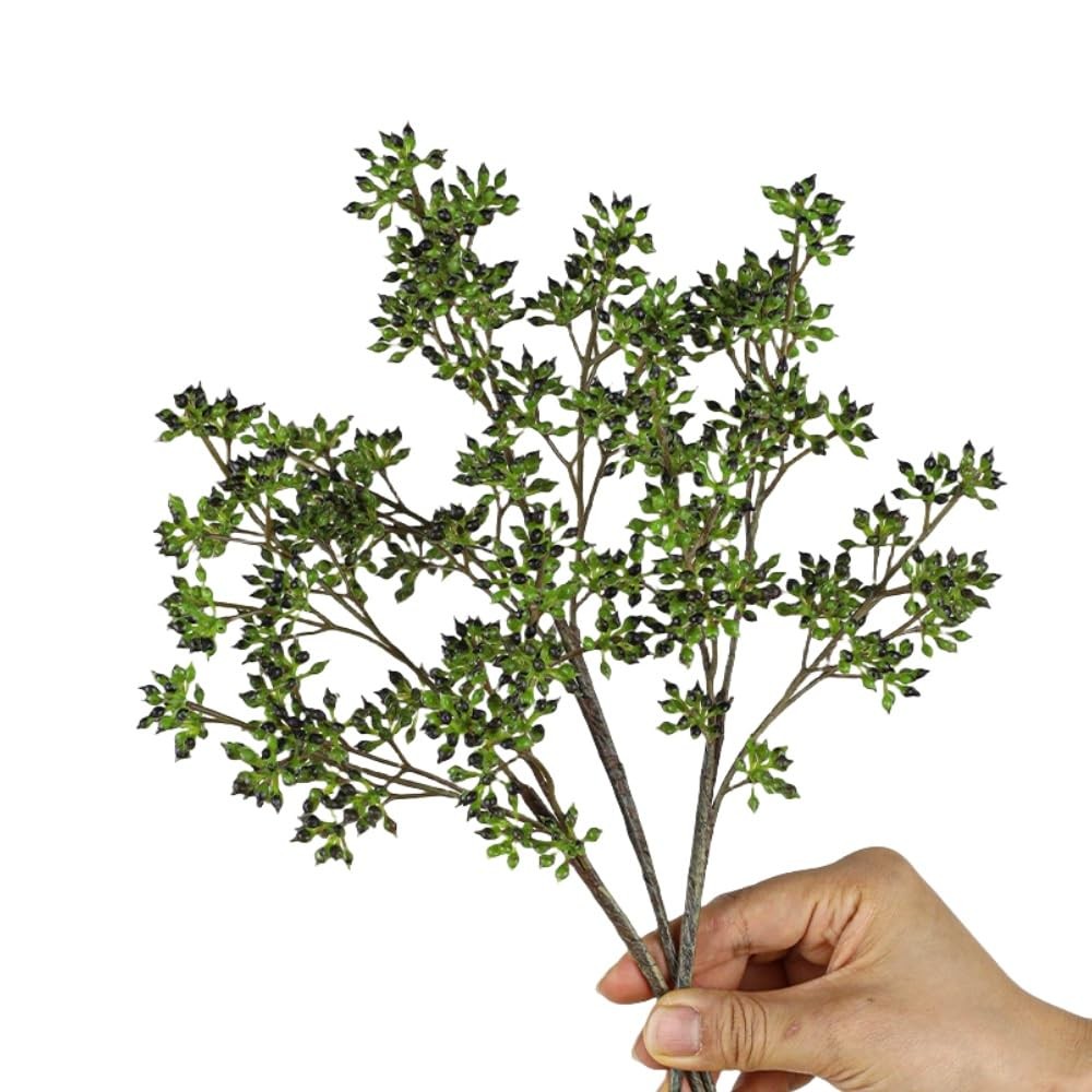 3Pcs Artificial Soft Green Sedum Stem Faux for Autumn Thanksgiving Harvest Ch…
