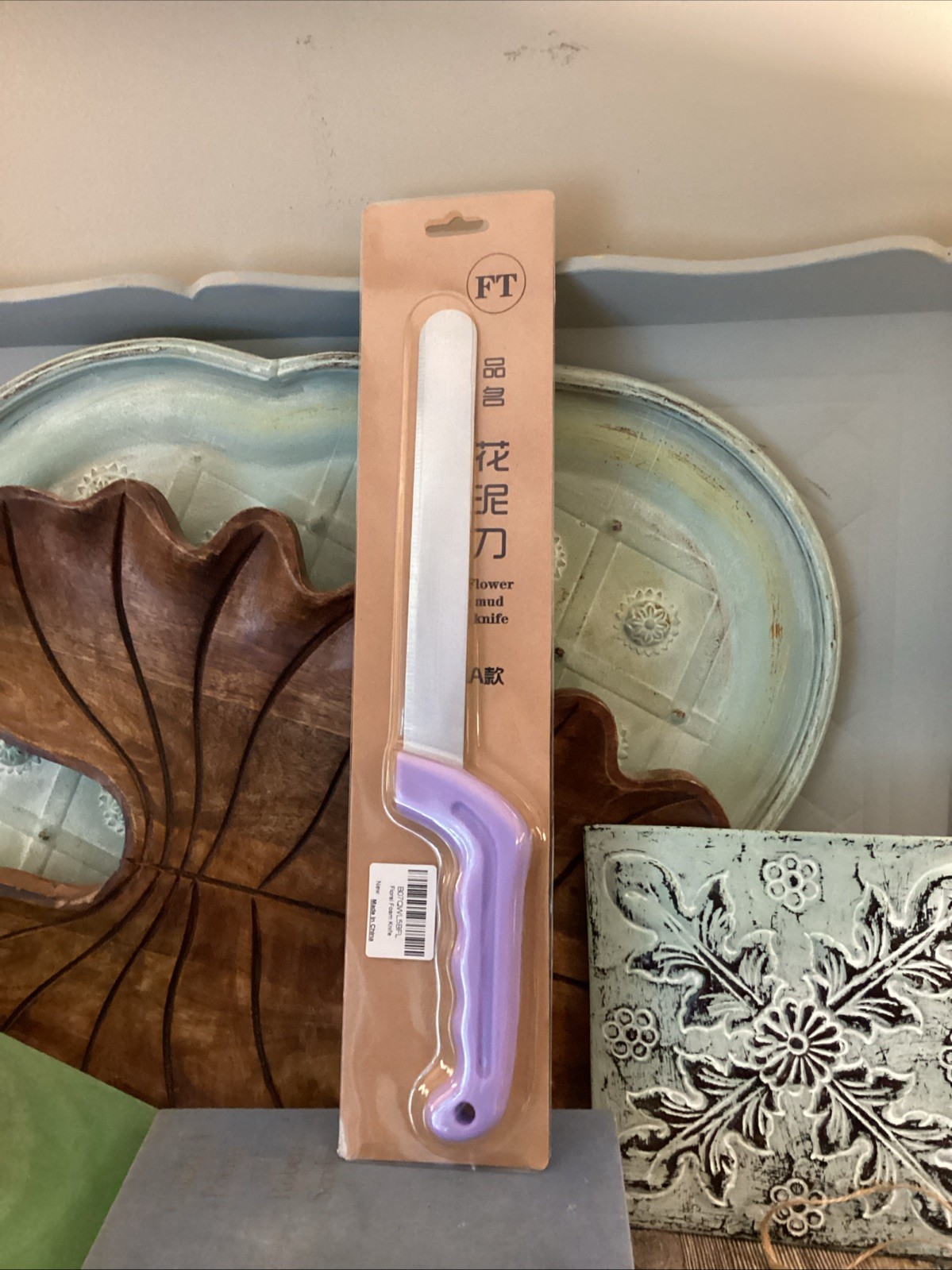 Purple Flower Mud Knife, also known as a floral foam knife New In Package