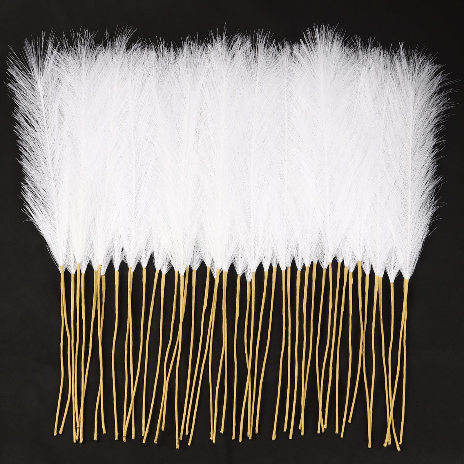 30 PCS White Artificial Pampas Grass Decor 21 Inch Small Vase Filler Flower