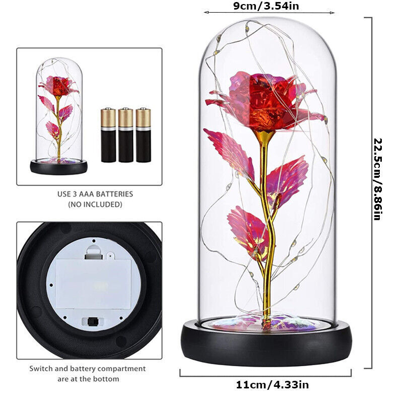 ON SALE!! Rose LED Light Glass Gifts for Wife Women Her Girlfriend Birthday Gift