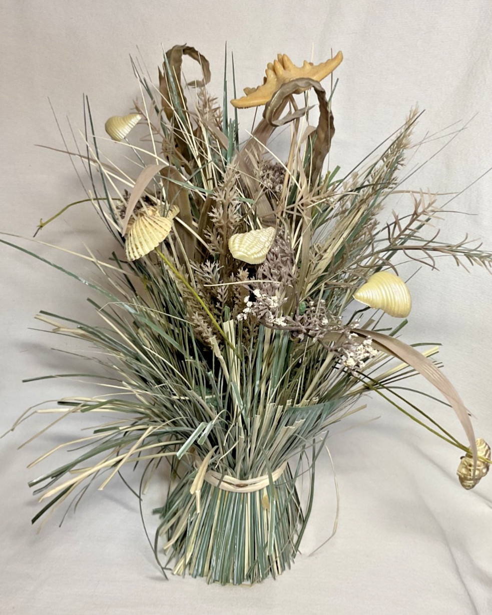 Medium Size Bundled Flower Arrangement Shells 16″ Tall.