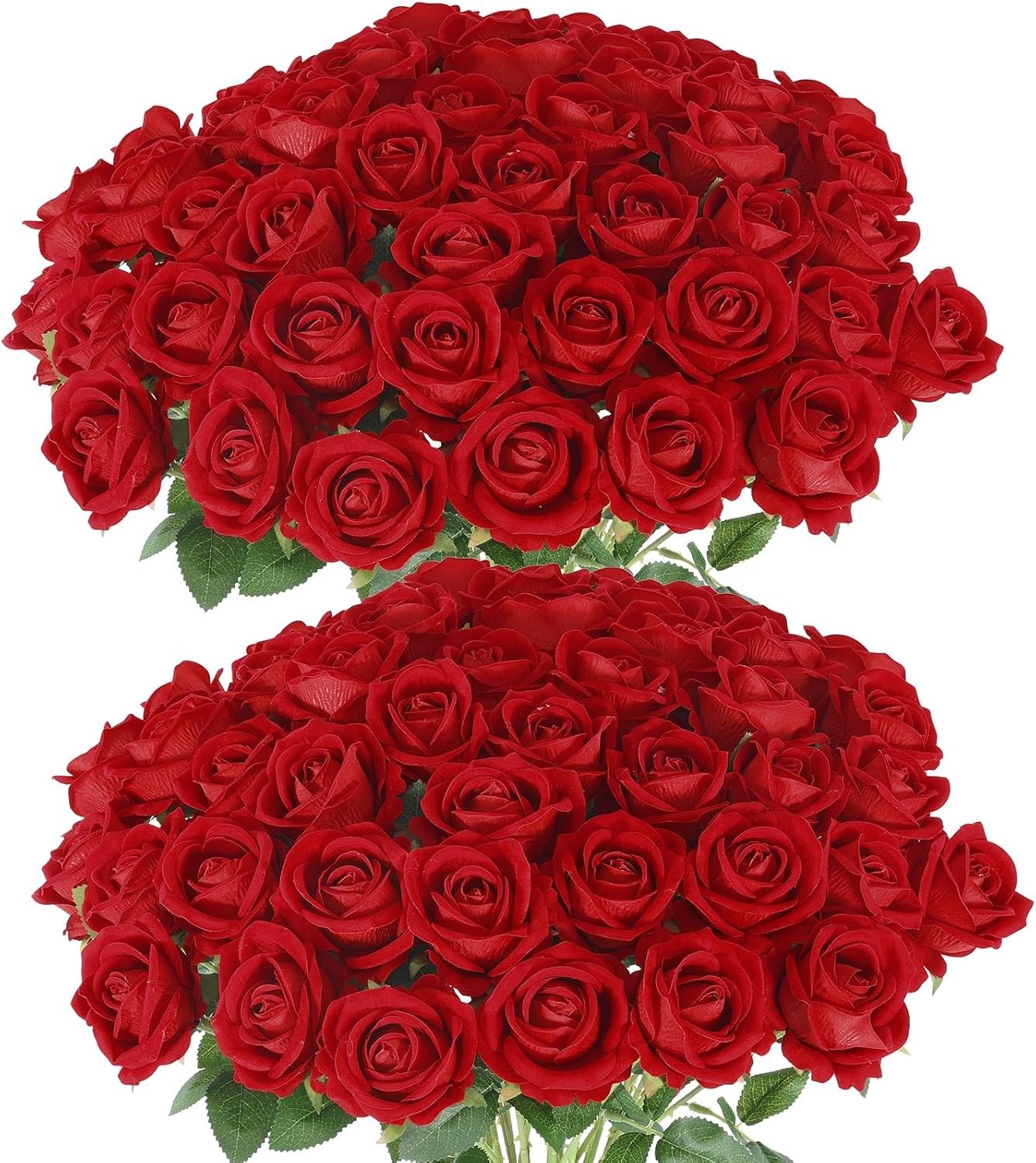 50 Pcs Artificial Roses in Bulk – Realistic Silk Flowers
