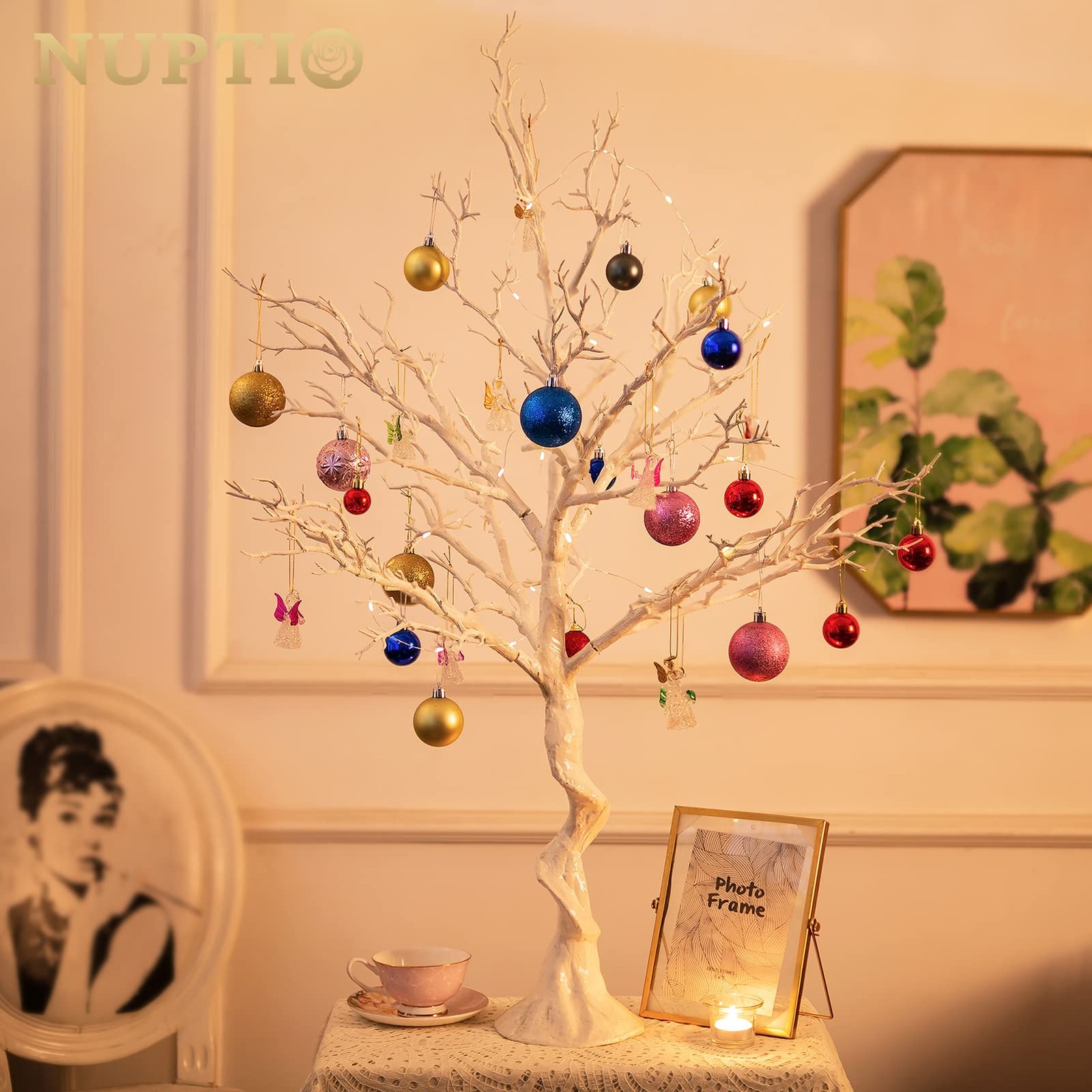 NUPTIO White Christmas Tree Branch Artificial 31.5 inch 2ft 8in – 1 Pc,