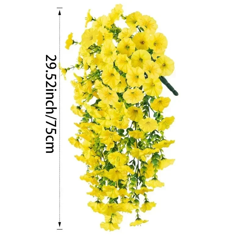Artificial Morning Glory Vines UV Resistant Hanging Flowers Outdoor Decor