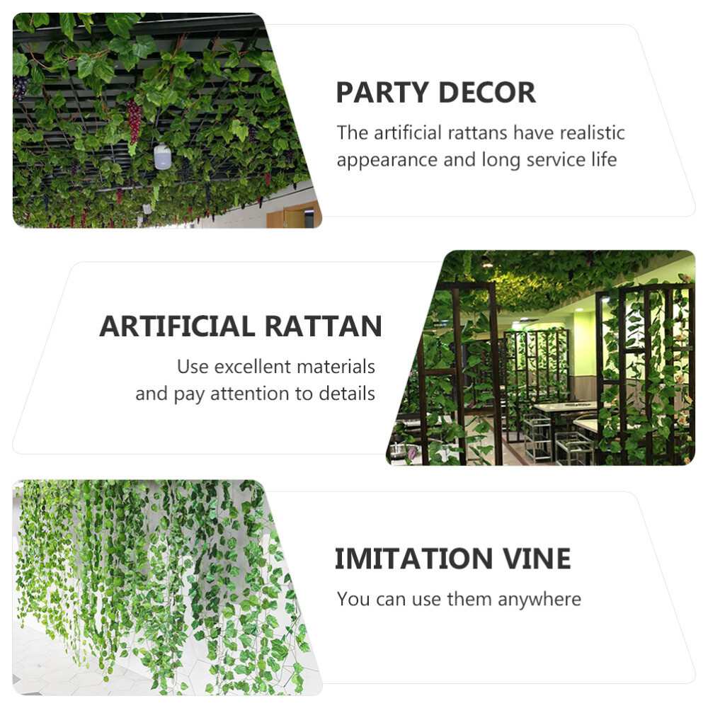 12 Pcs Decoration for Vines Fake Plants Green Leaves Office